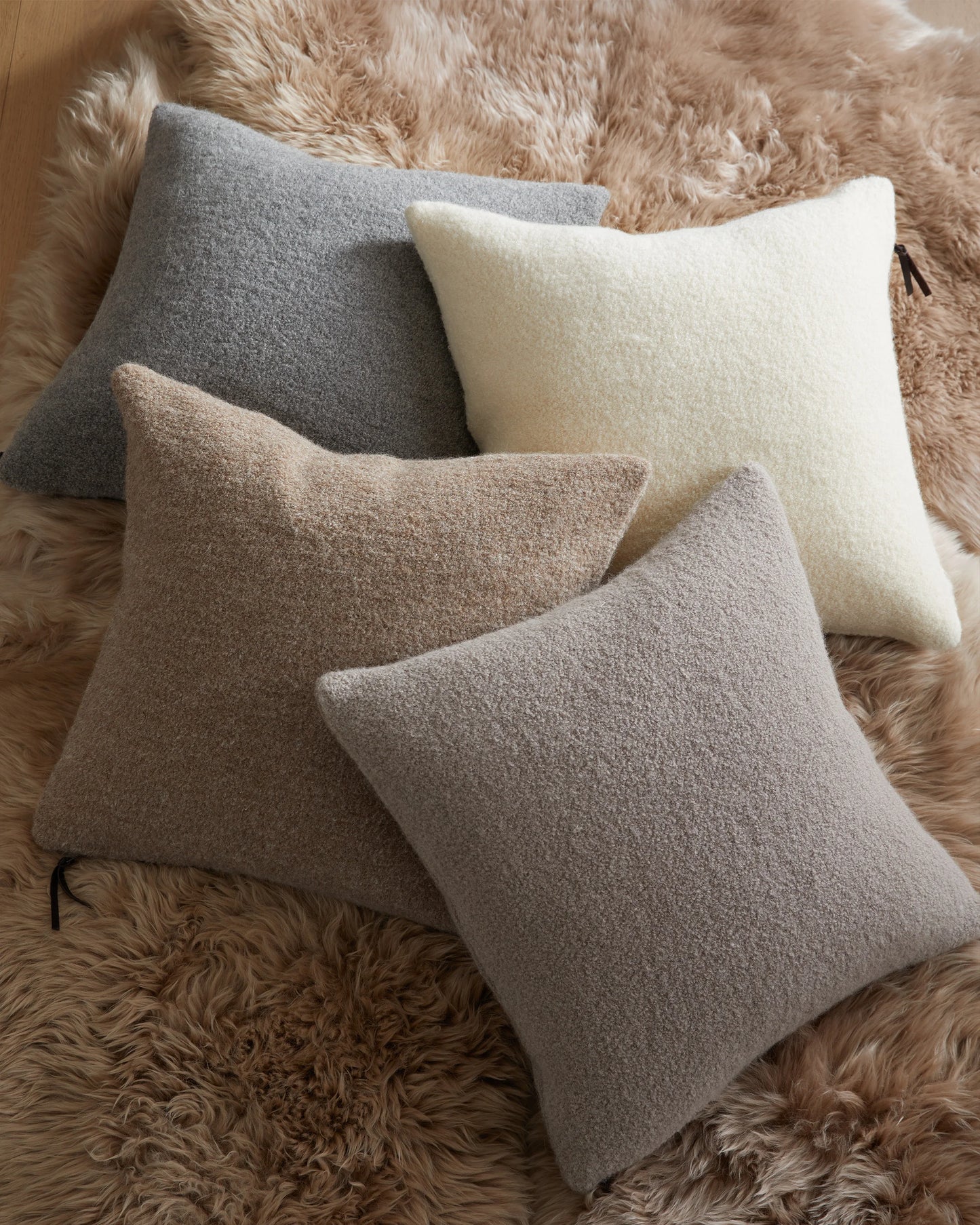 Alpaca Boucle Pillow Cover - 20x20 / Light Heather Grey