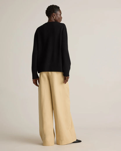 Mongolian Cashmere Oversized Crewneck Sweater - XS / Brown