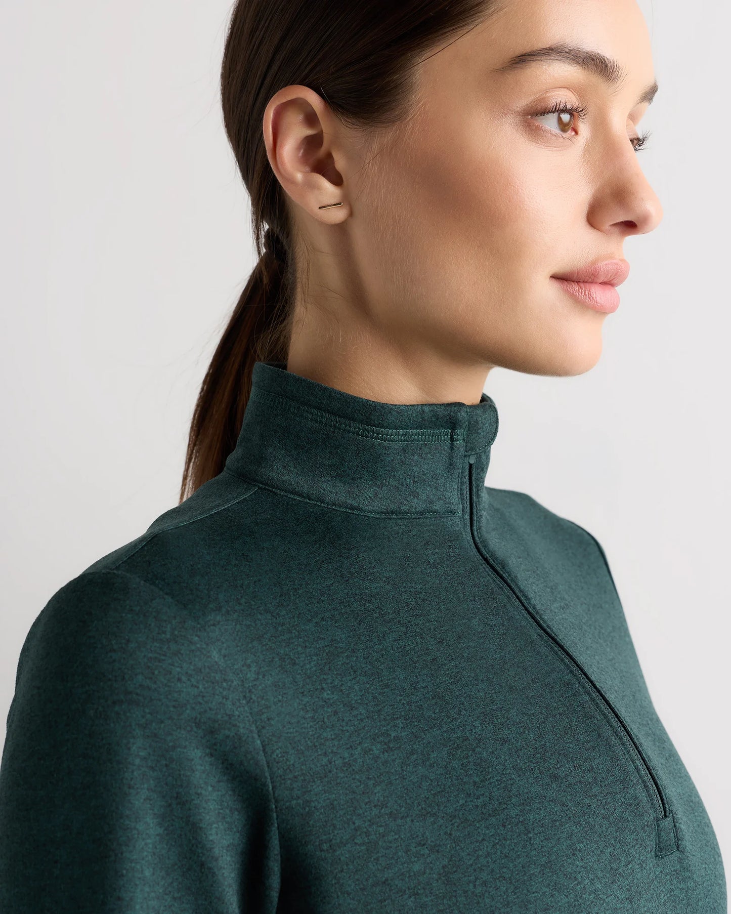 Flowknit Quarter-Zip Pullover - XS / Heather Deep Navy