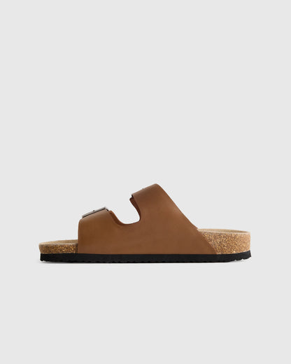 Nappa Leather Double Buckle Slide - 5 / Shell Pink