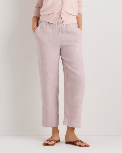 100% European Linen Pants - XS / White