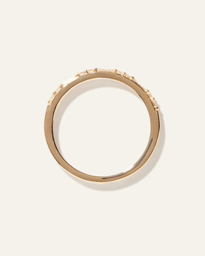 14K Gold Lab Grown Diamond Alternating Baguette & Round Band - 4 / Yellow Gold