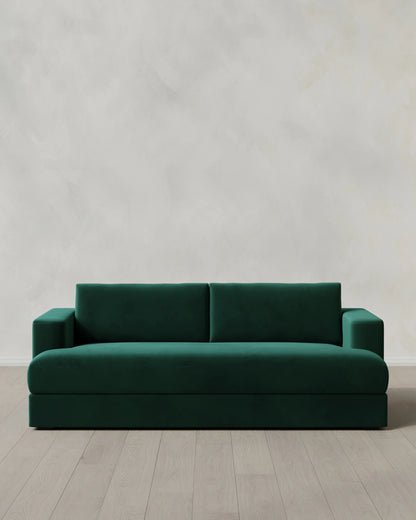 Sierra Curved Arm Sofa in Performance Velvet - 7ft / Sable