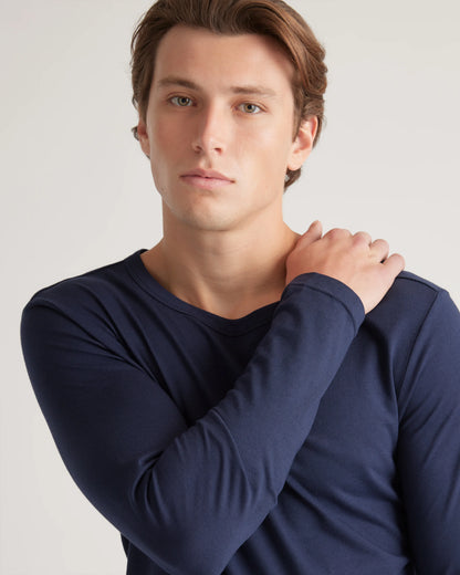 Cotton Modal Long Sleeve Tee - S / Heather Grey