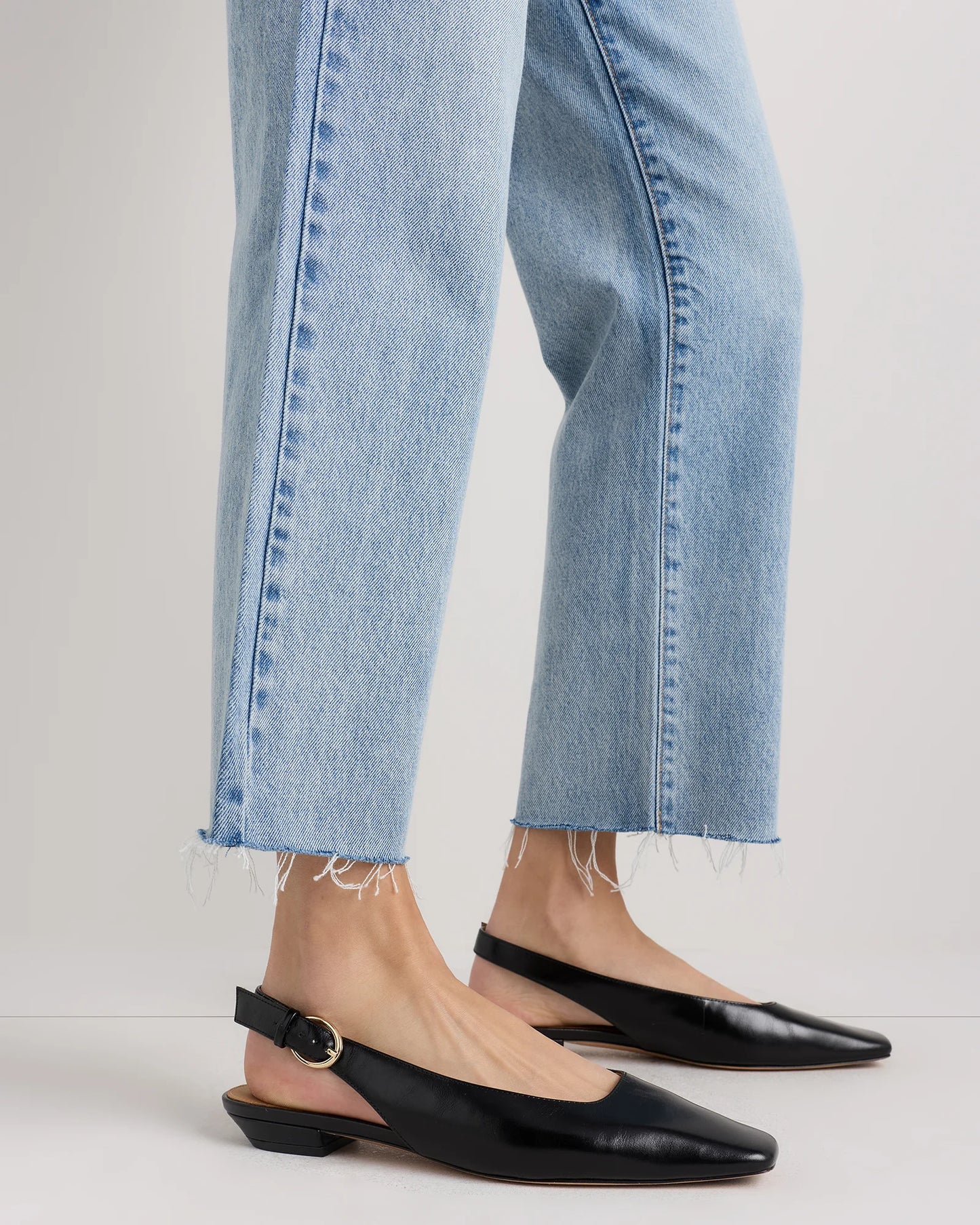 Bella Rigid Straight Jeans - 24 / Powder Blue Raw Hem