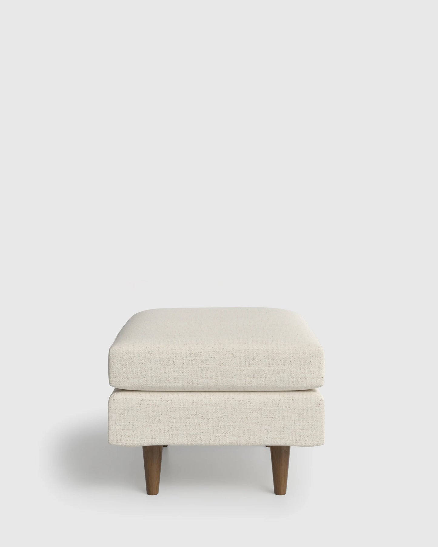 Atlas Midcentury Ottoman in Performance Chenille Linen Blend - 31.5" / Snow