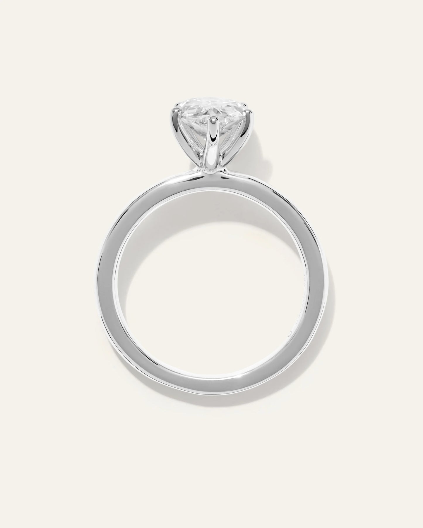 Lab Grown Diamond Pear Comfort Fit Engagement Ring - 2ct - 4 / Yellow Gold