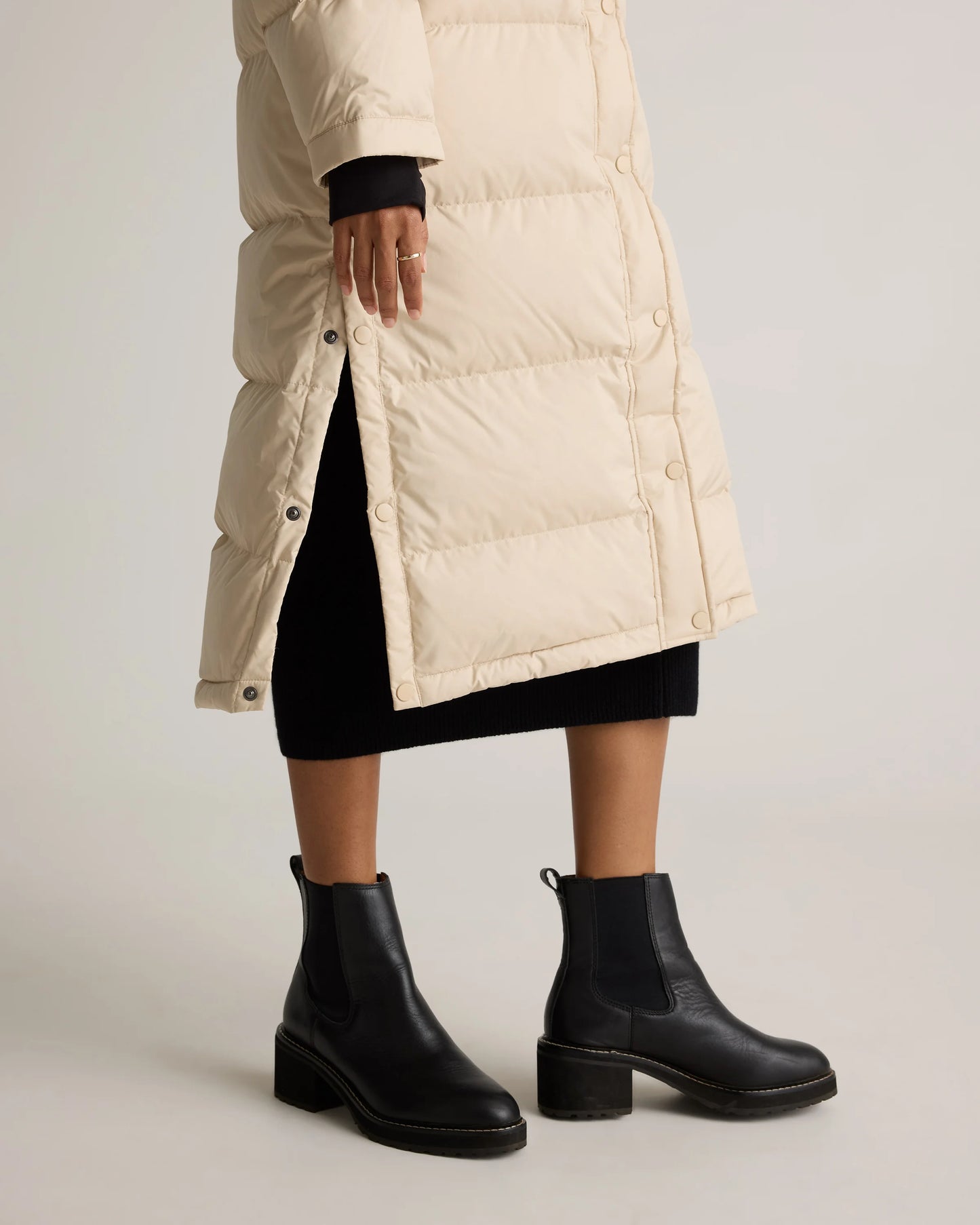 Responsible Down Long Puffer Jacket - XS / Black