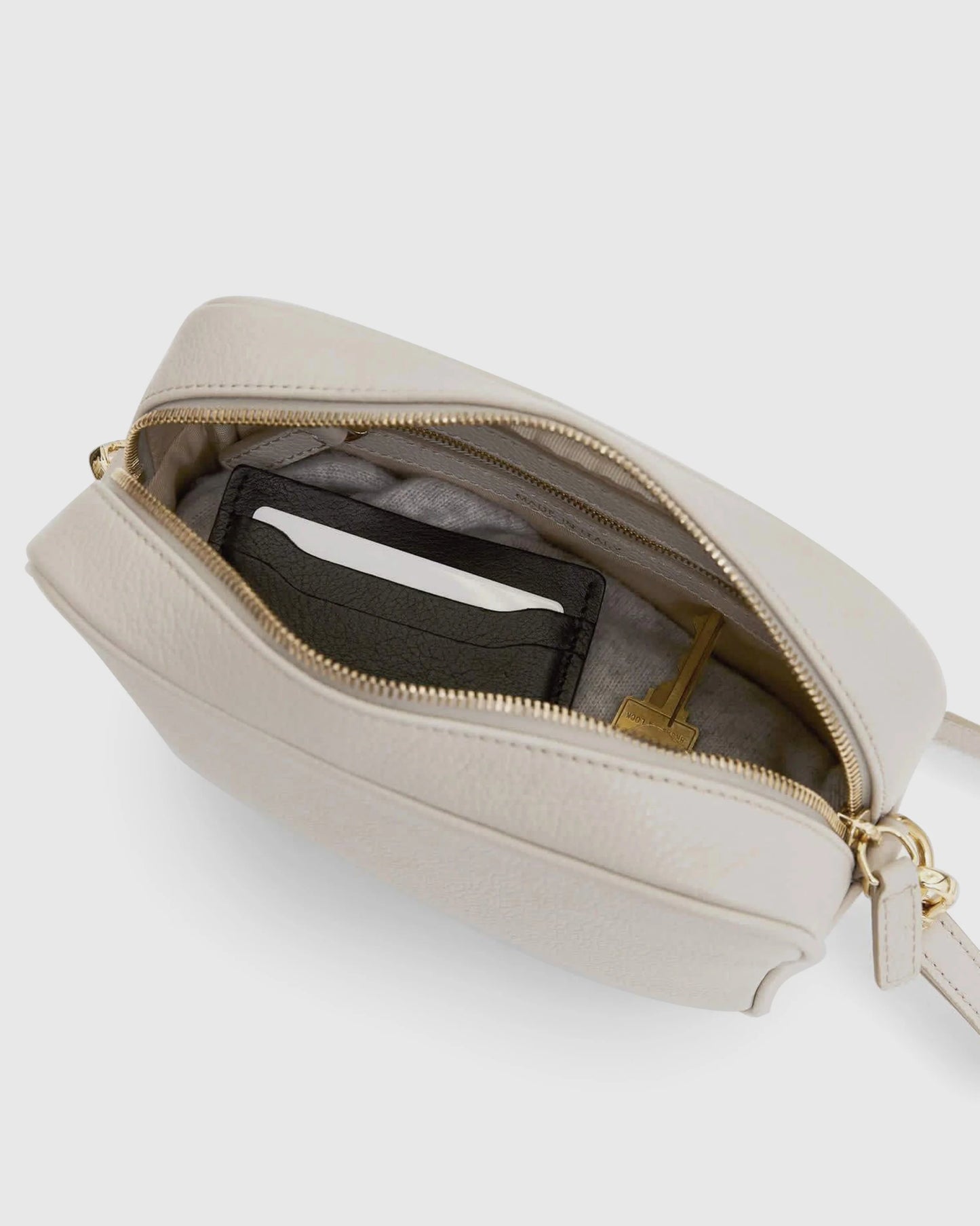 Italian Leather Crossbody Bag - One Size / Black Croco