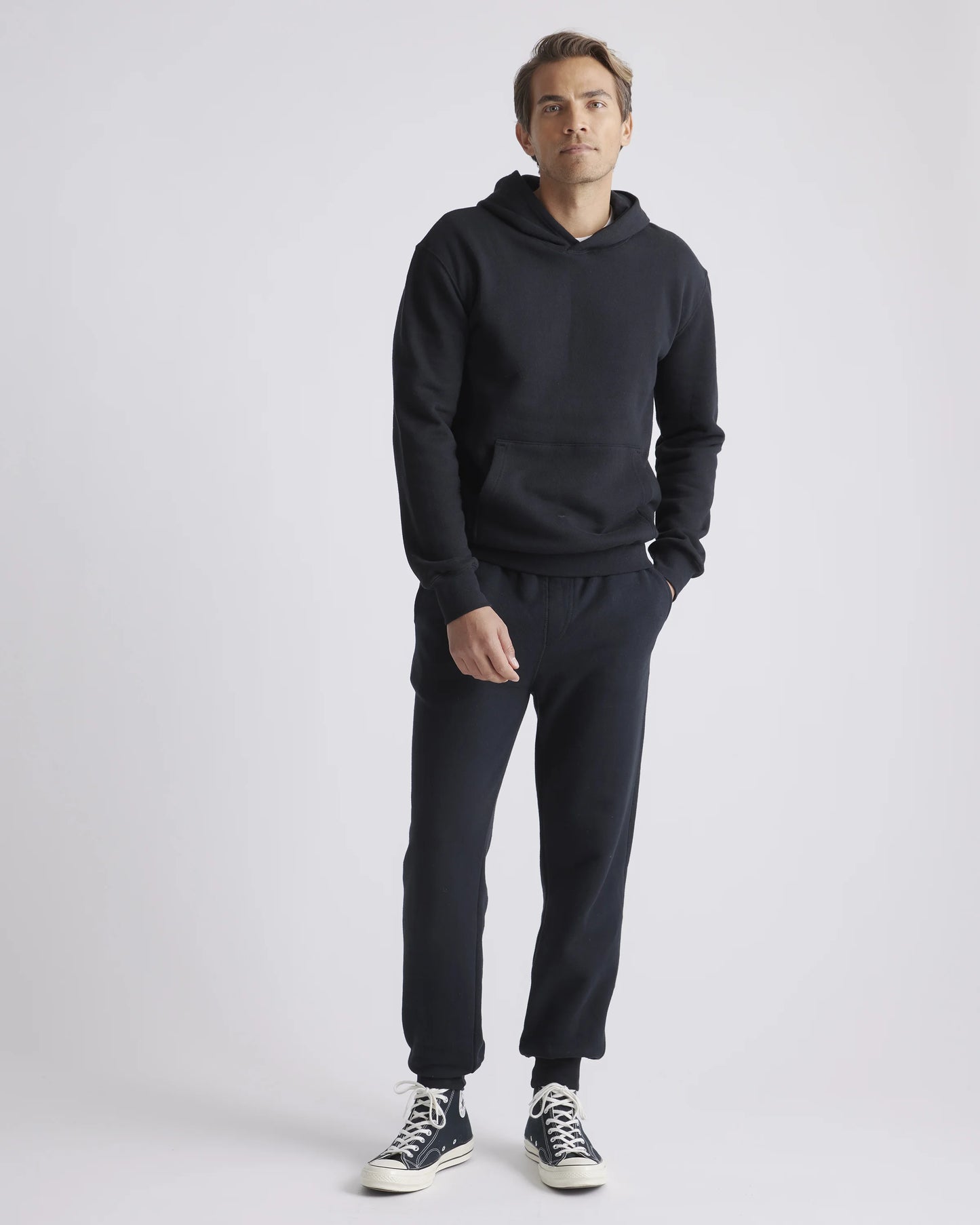 Organic Heavyweight Fleece Hoodie - S / Black