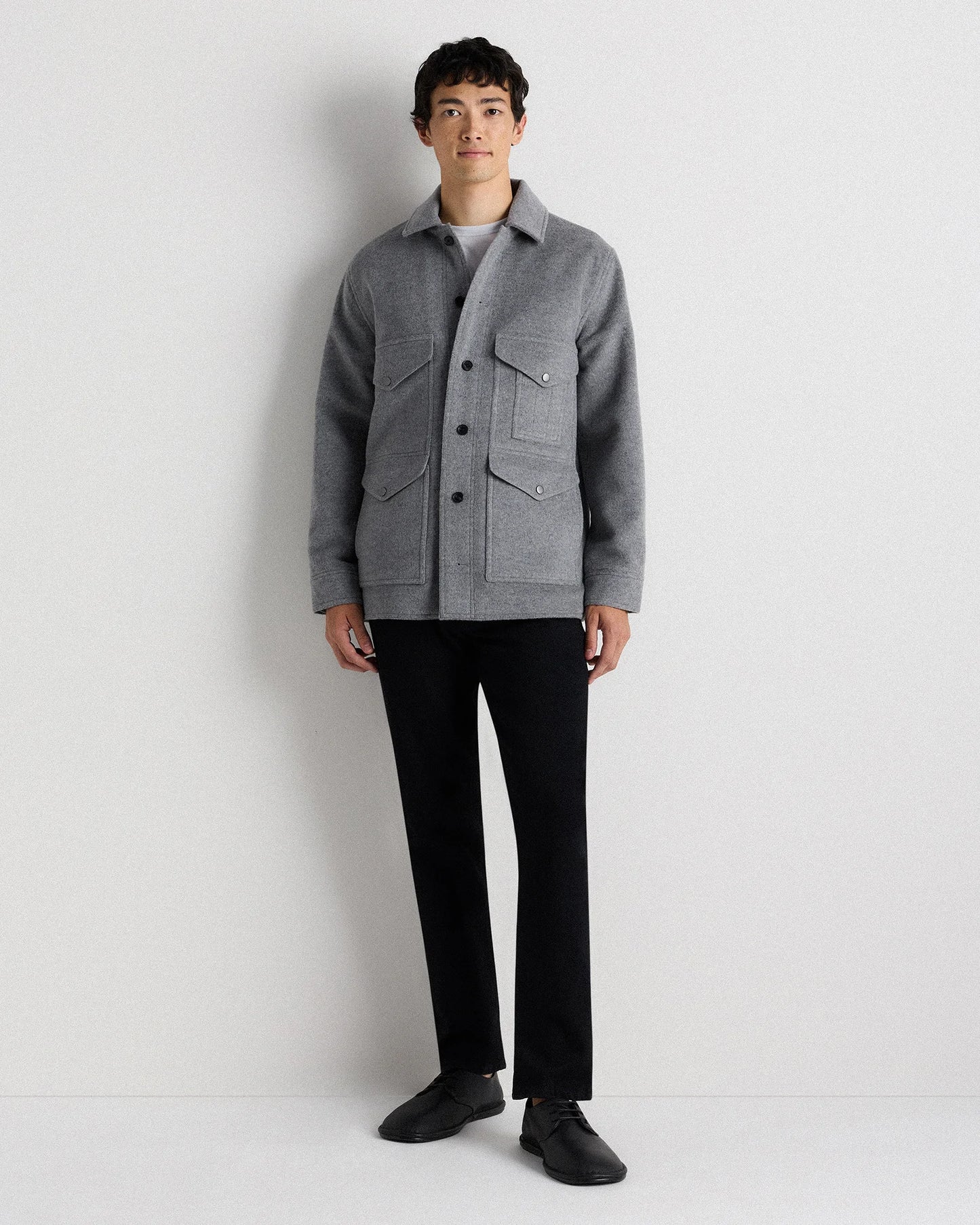 Wool Cashmere Field Jacket - S / Heather Grey