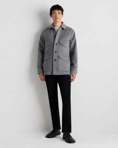Wool Cashmere Field Jacket - S / Heather Grey