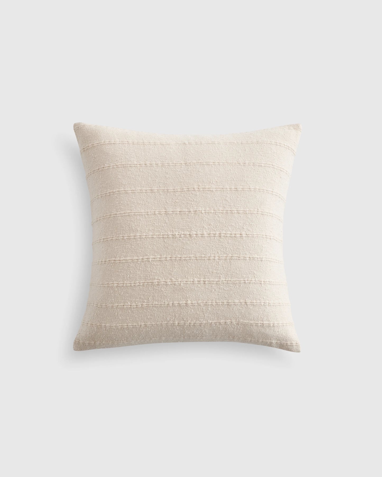 Textured Striped Cotton Pillow Cover - 20x20 / Natural