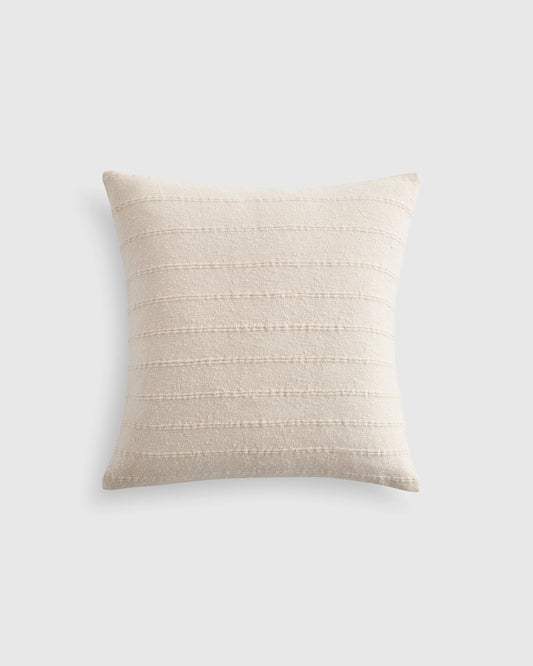 Textured Striped Cotton Pillow Cover - 20x20 / Natural