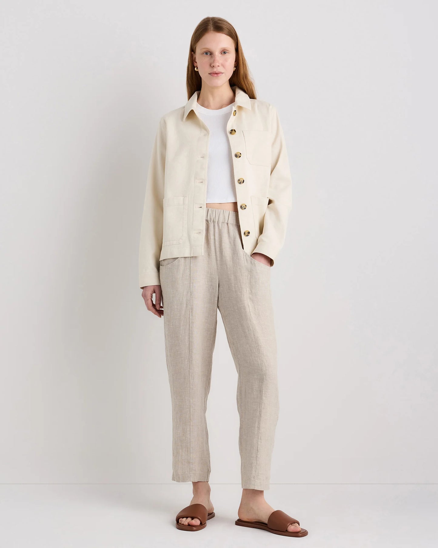 Organic Comfort Stretch Chore Jacket - XS / Vanilla