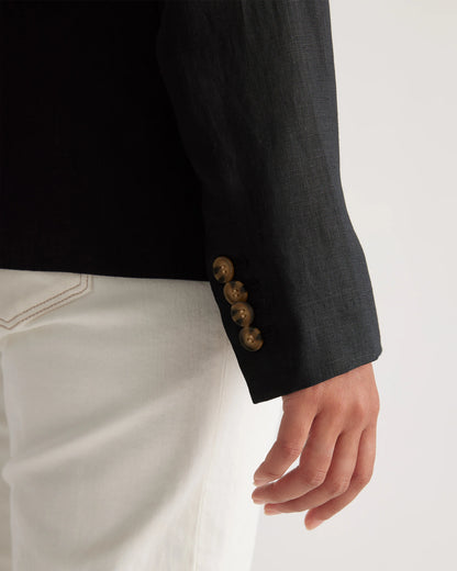 100% European Linen Structured Blazer - XS / French Blue
