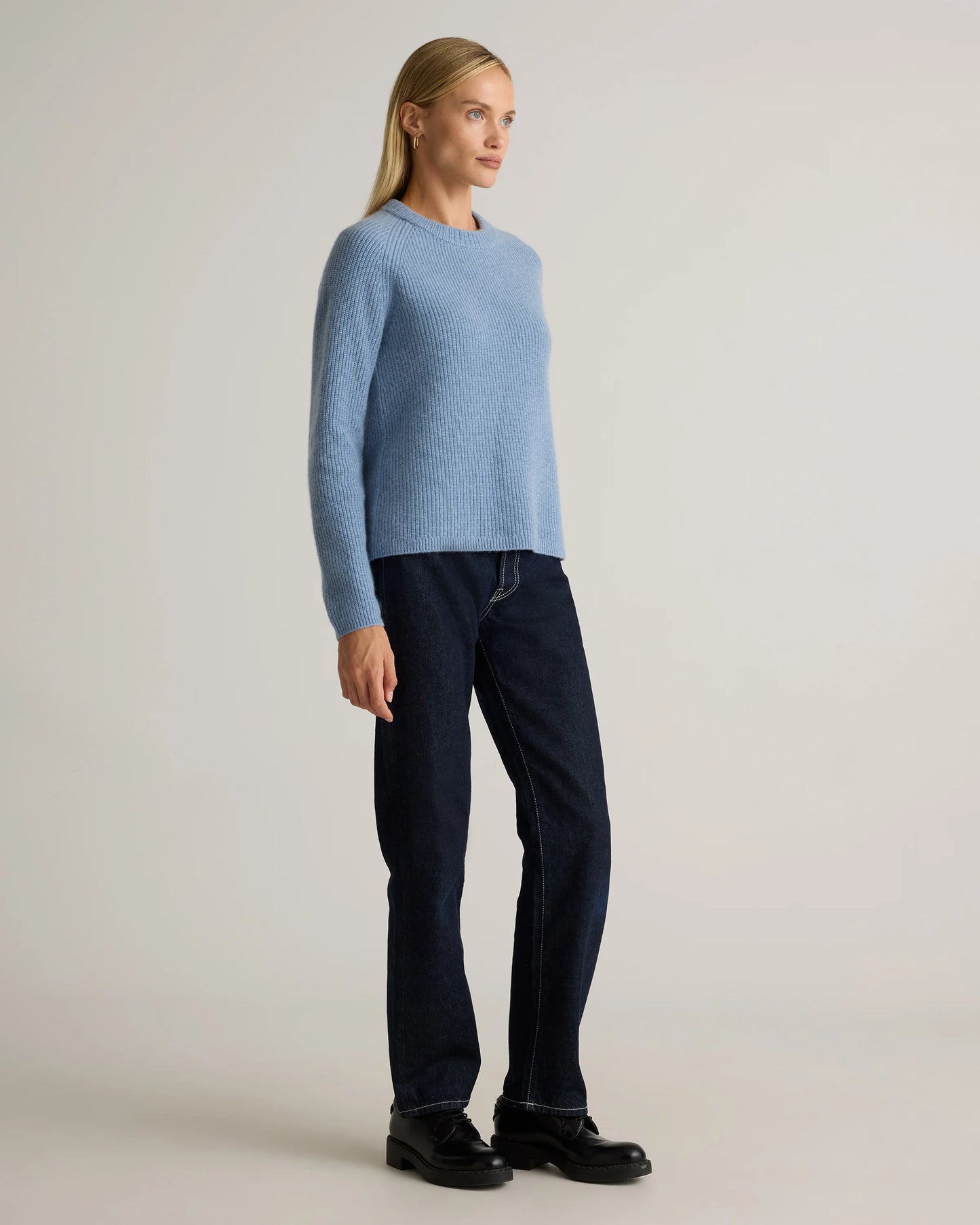 Mongolian Cashmere Fisherman Crewneck Sweater - XS / Teak