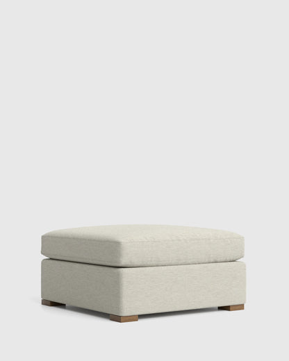 Hollis Slope Arm Ottoman in Performance Basketweave - 37" / Flax