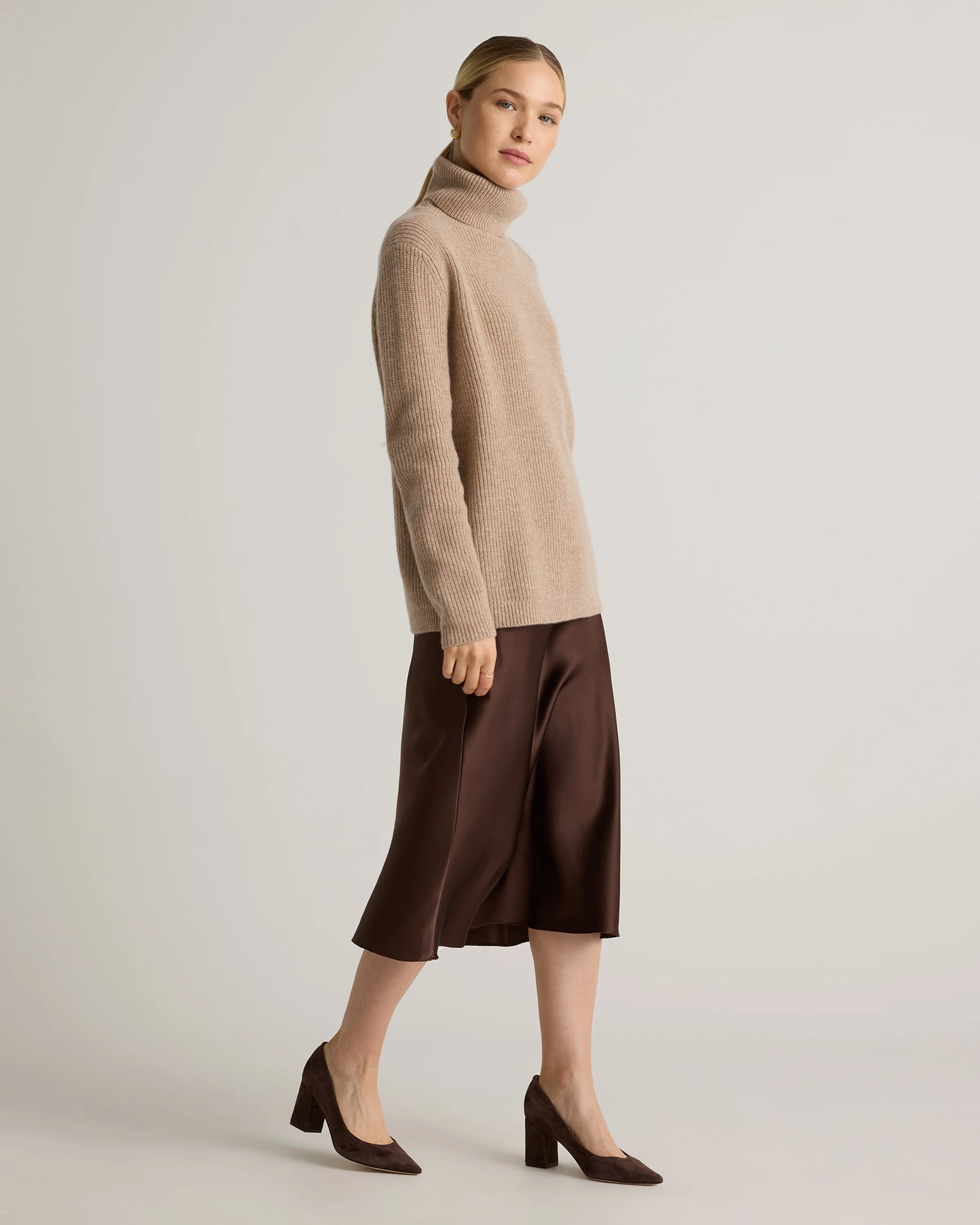 Mongolian Cashmere Fisherman Turtleneck Sweater - XS / Black