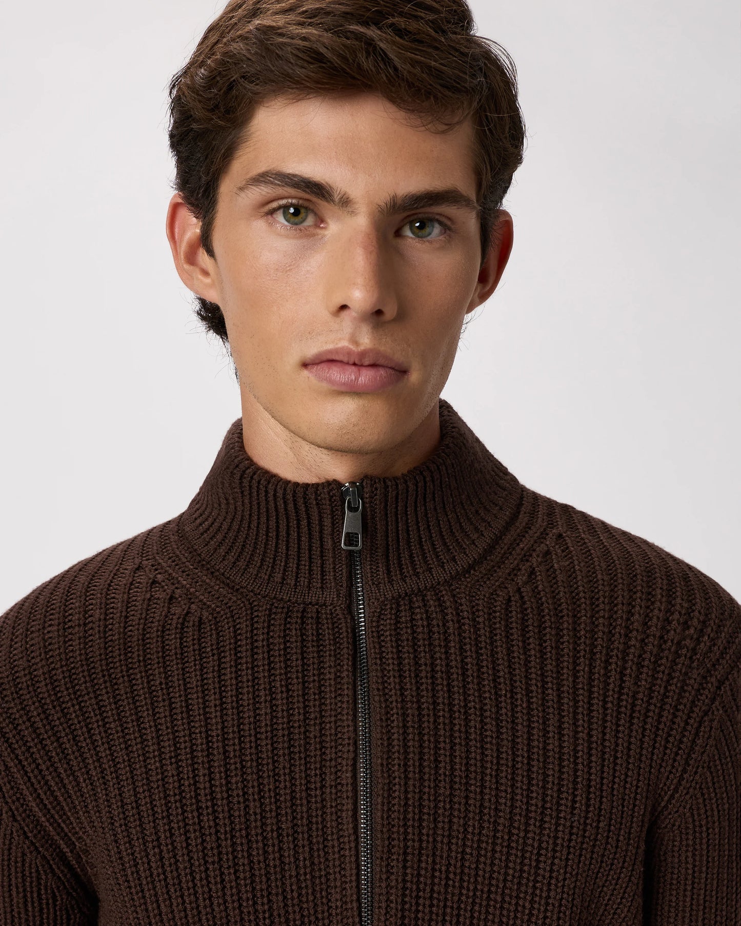 Australian Merino Wool Half Zip Sweater - S / Heather Bone