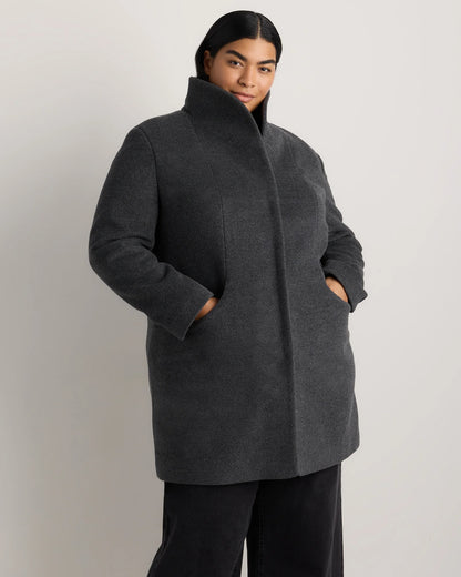 Wool Cashmere Cocoon Coat - 1X / Caramel