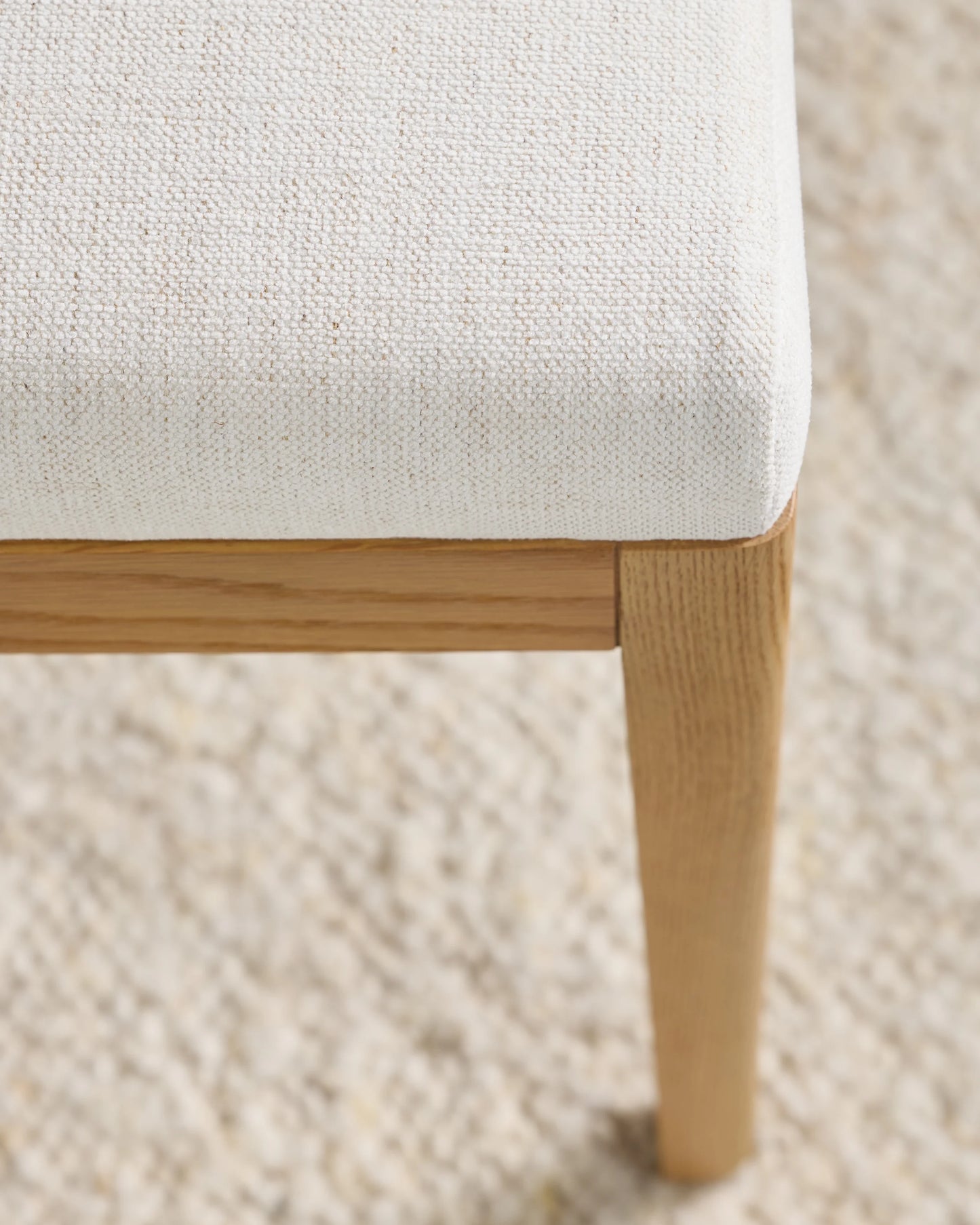 Performance Fabric Dining Chair with Solid Oak Legs (Set of 2) - One Size / Snow/Natural