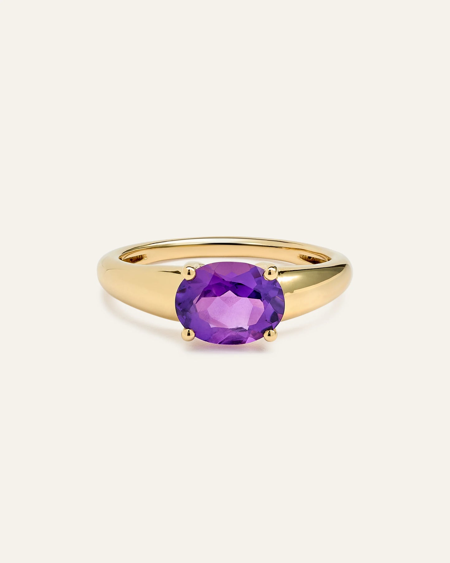 14K Gold Gemstone Vintage Inspired Ring - 4 / Yellow Gold