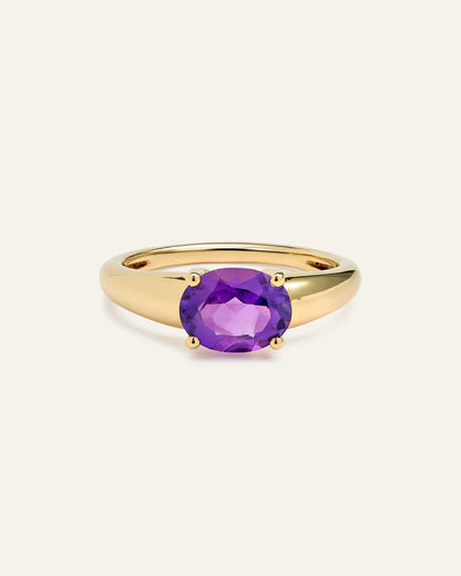 14K Gold Gemstone Vintage Inspired Ring - 4 / Yellow Gold