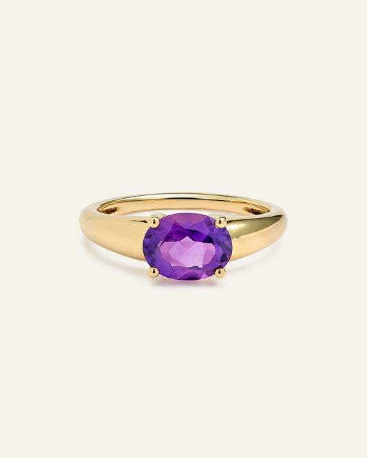 14K Gold Gemstone Vintage Inspired Ring - 4 / Yellow Gold