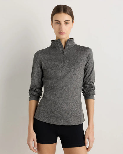 Flowknit Quarter-Zip Pullover - XS / Heather Deep Navy