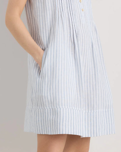 100% European Linen Sleeveless Swing Dress - XS / Classic Mini Gingham