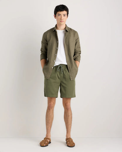 100% European Linen Relaxed Long Sleeve Shirt - XS / Flax