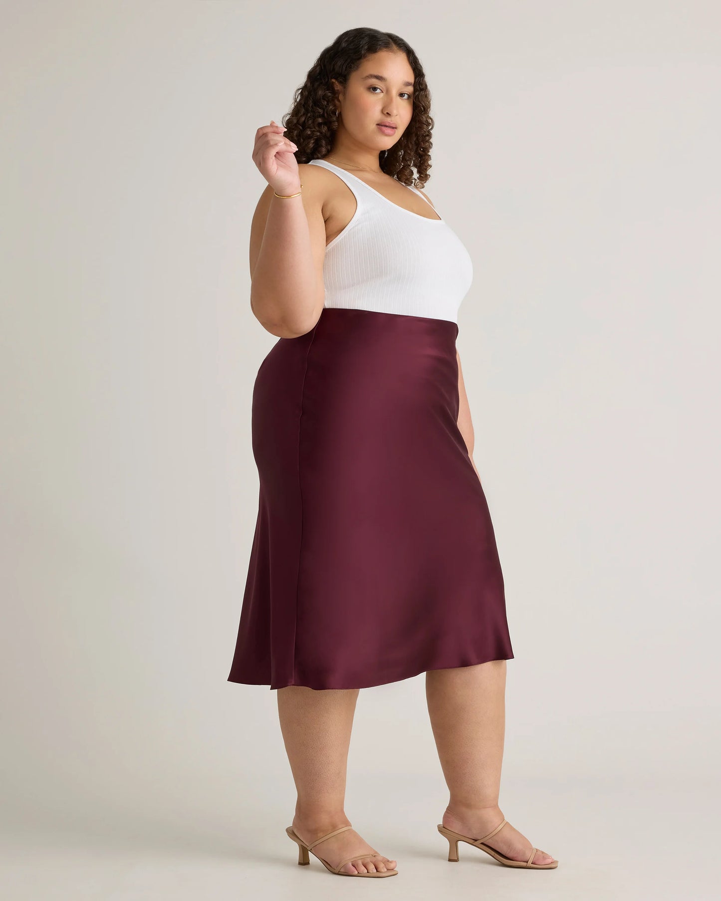 100% Washable Silk Skirt - 1X / Wine Tasting Red