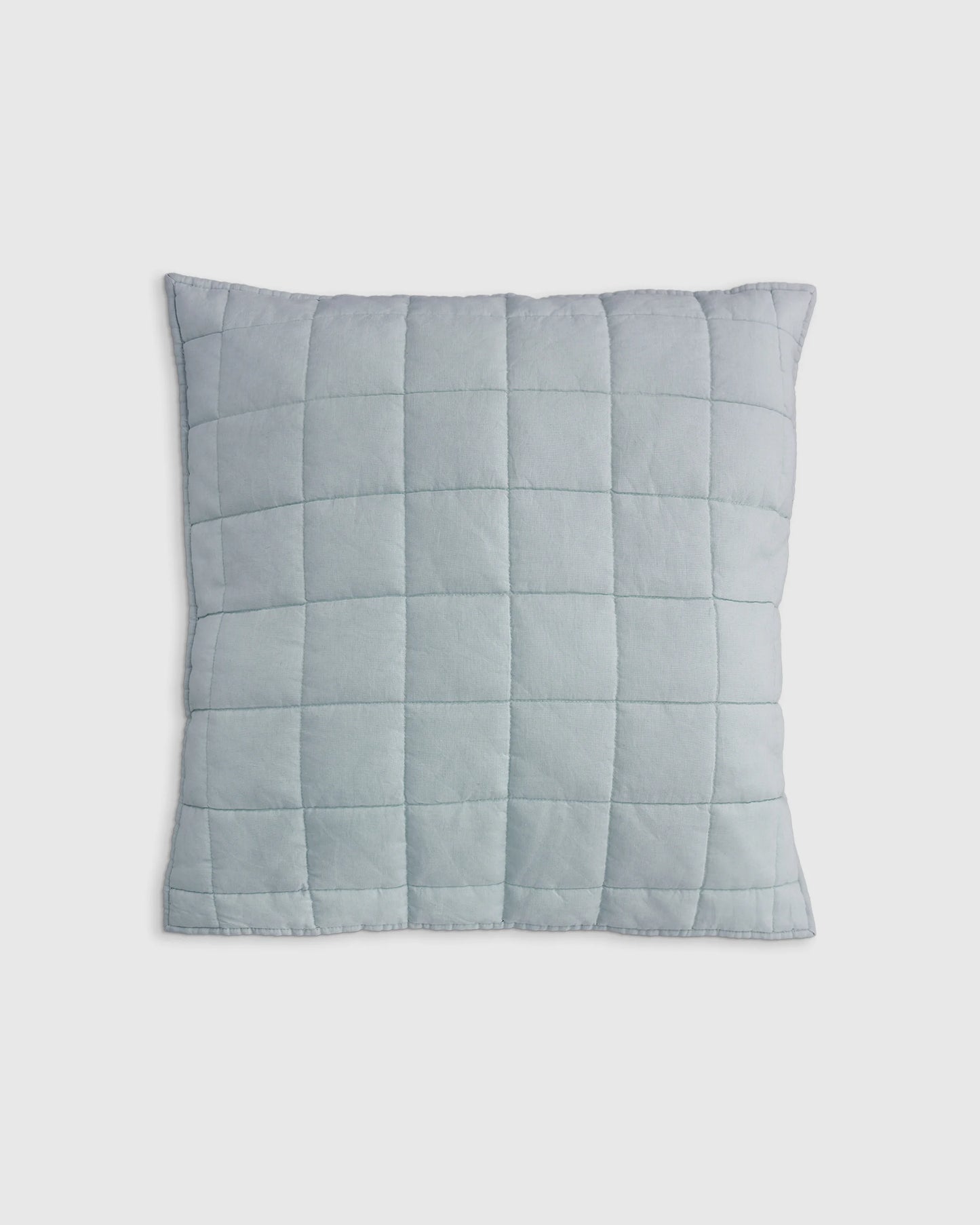 European Linen Box Quilted Euro Sham - Euro / Navy