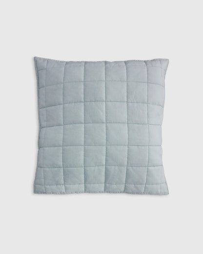 European Linen Box Quilted Euro Sham - Euro / Navy
