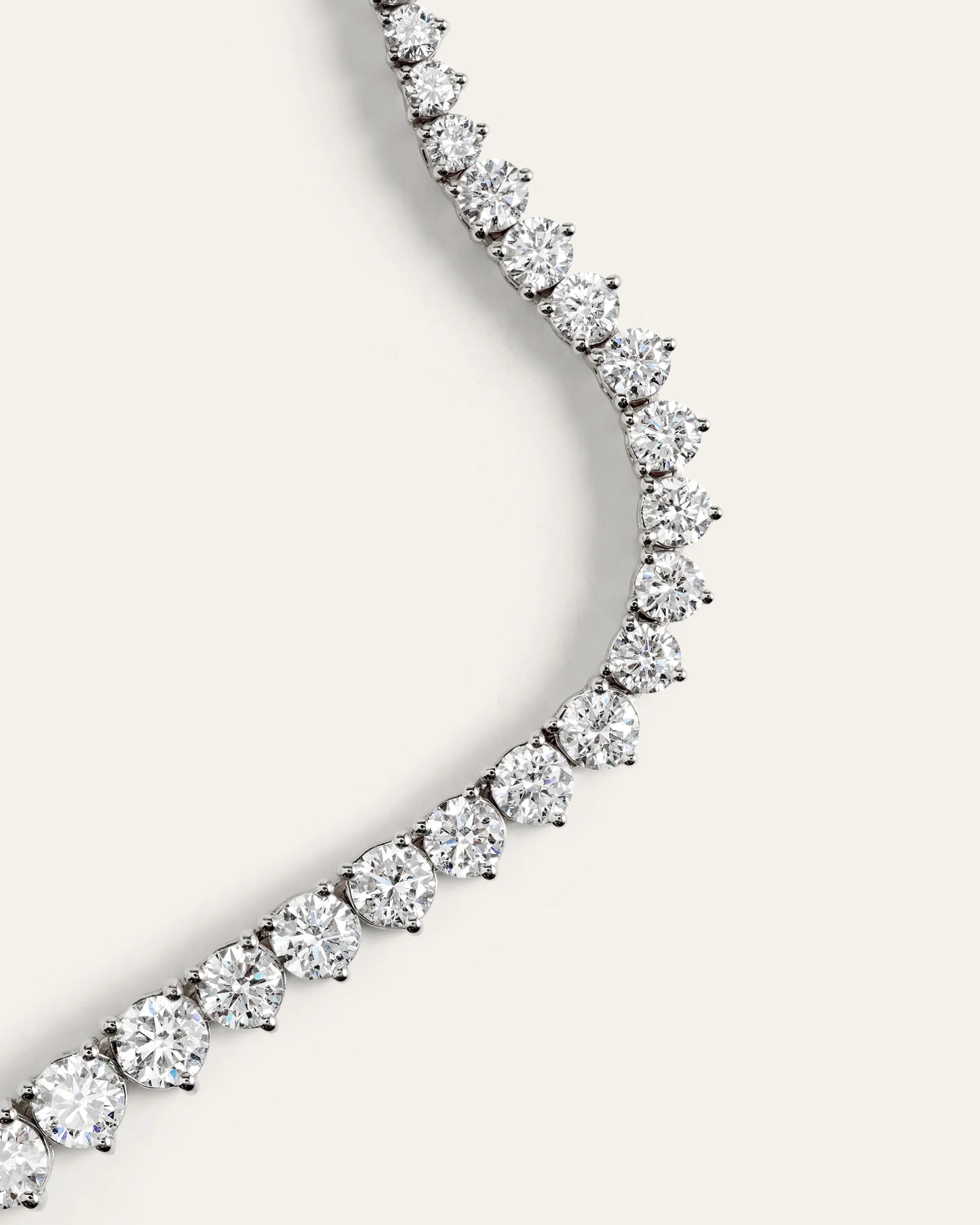 14K Gold Lab Grown Diamond Graduated Tennis Necklace - 16ctw - One Size / Yellow Gold