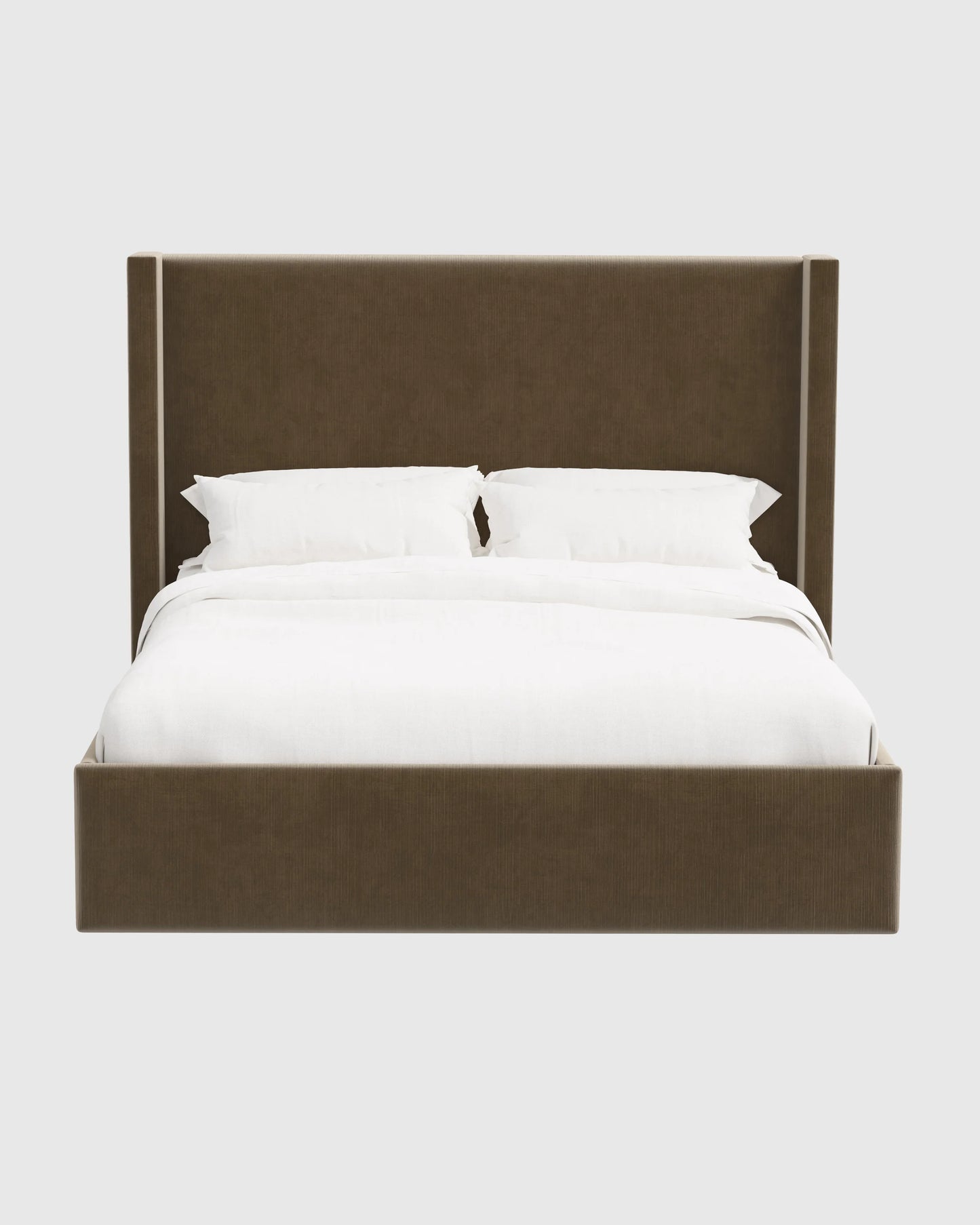 Wingback Bed in Performance Velvet - Full / Walnut