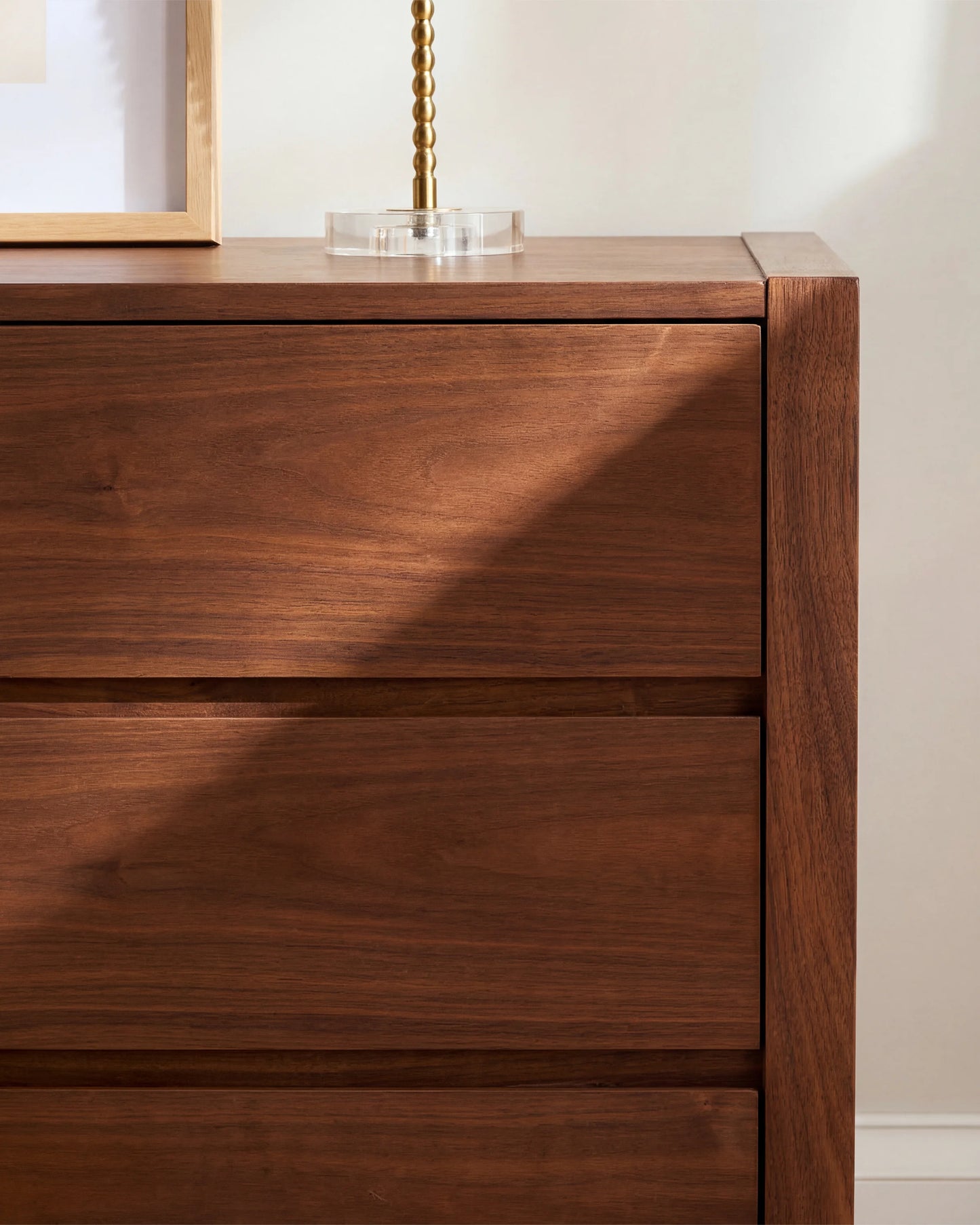 Solid Wood Frame 6-Drawer Dresser - One Size / Walnut Brown
