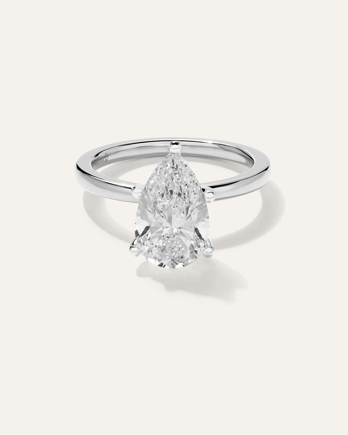 Lab Grown Diamond Pear Comfort Fit Engagement Ring - 3ct - 4 / Yellow Gold