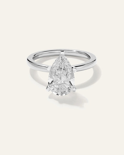 Lab Grown Diamond Pear Comfort Fit Engagement Ring - 3ct - 4 / Yellow Gold