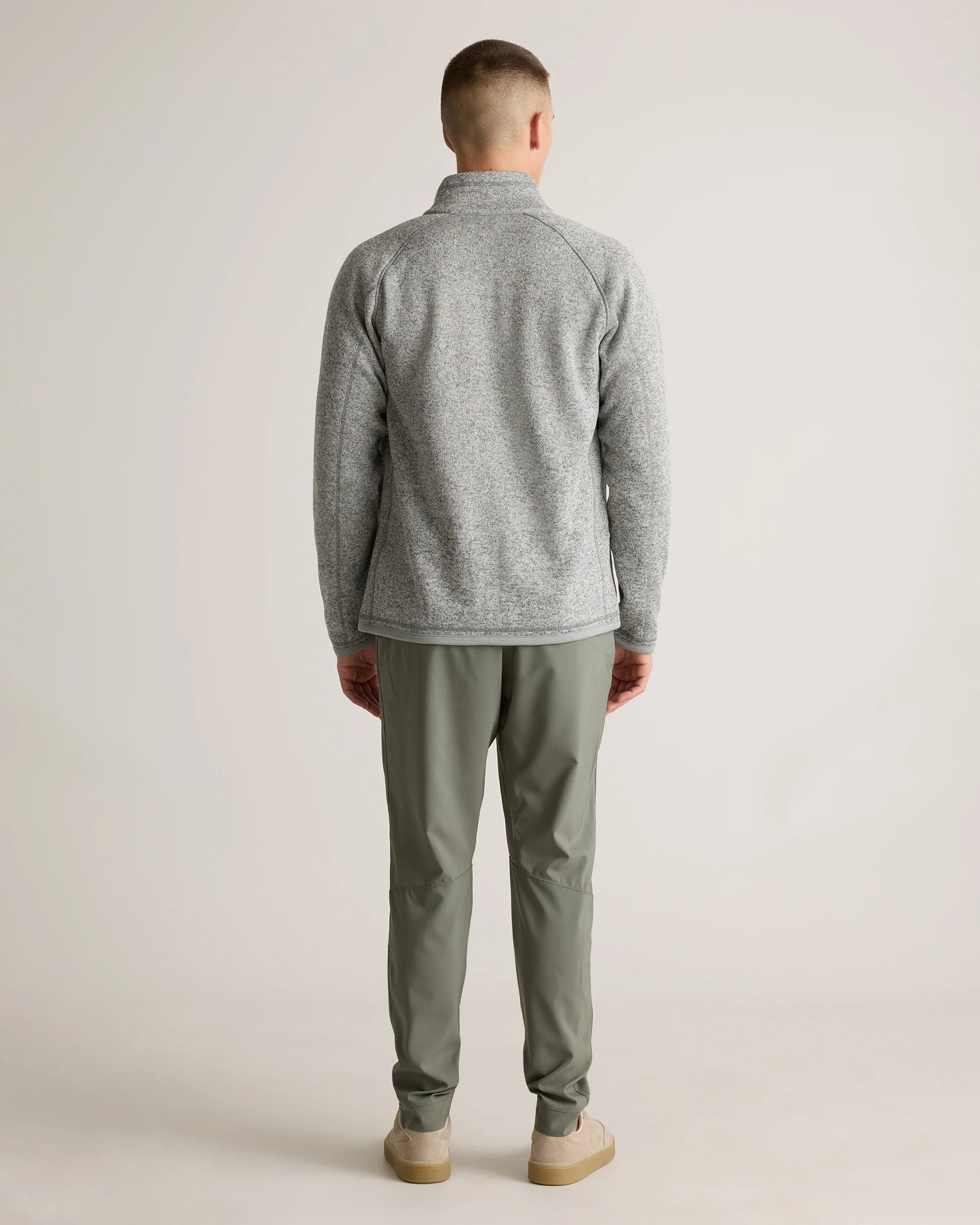 Sweater-Knit Fleece Full-Zip Jacket - XS / Heather Mineral Green