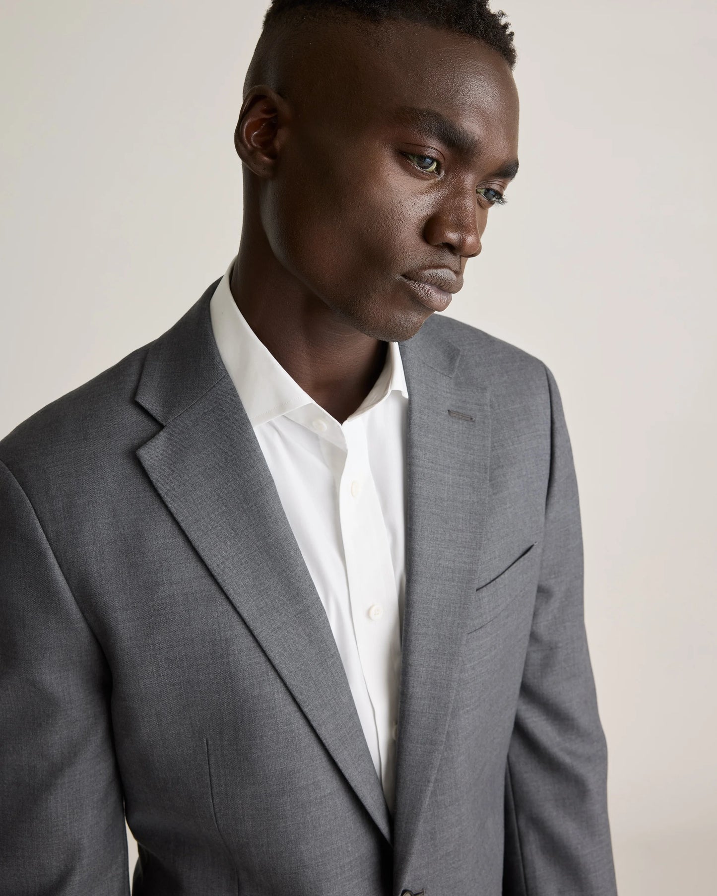 Organic Cotton Stretch Poplin Dress Shirt - S / White/Navy Minigrid