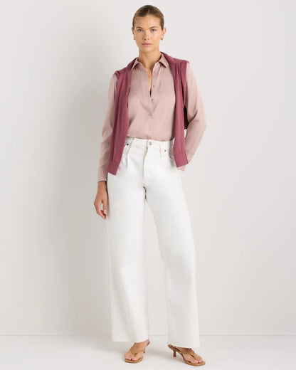 Washable Stretch Silk Blouse - XS / Moonstone Blue