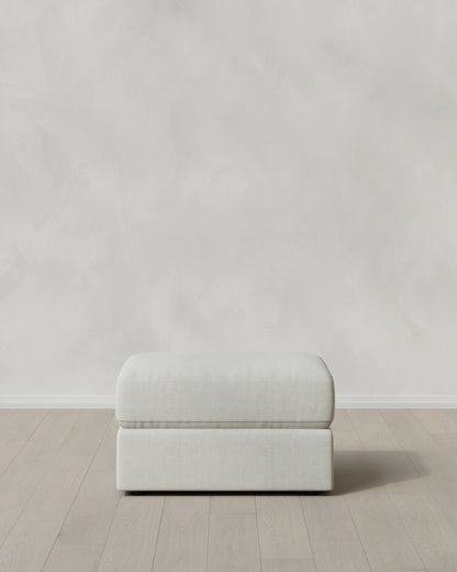 Ashford Deep Seat Ottoman in Performance Chenille Linen Blend - One Size / Sorrell
