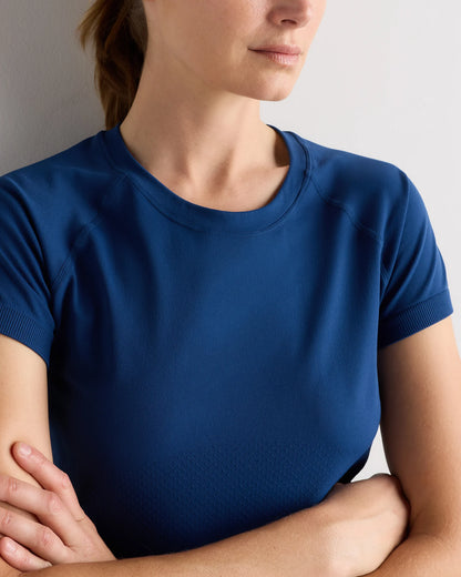 Seamless Waist-Length Tee - XS / Azul Blue