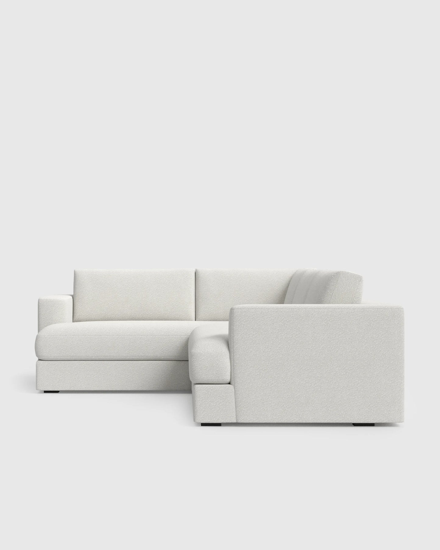 Sierra Curved Arm L Sectional in Performance Boucle - Right Arm / Mushroom