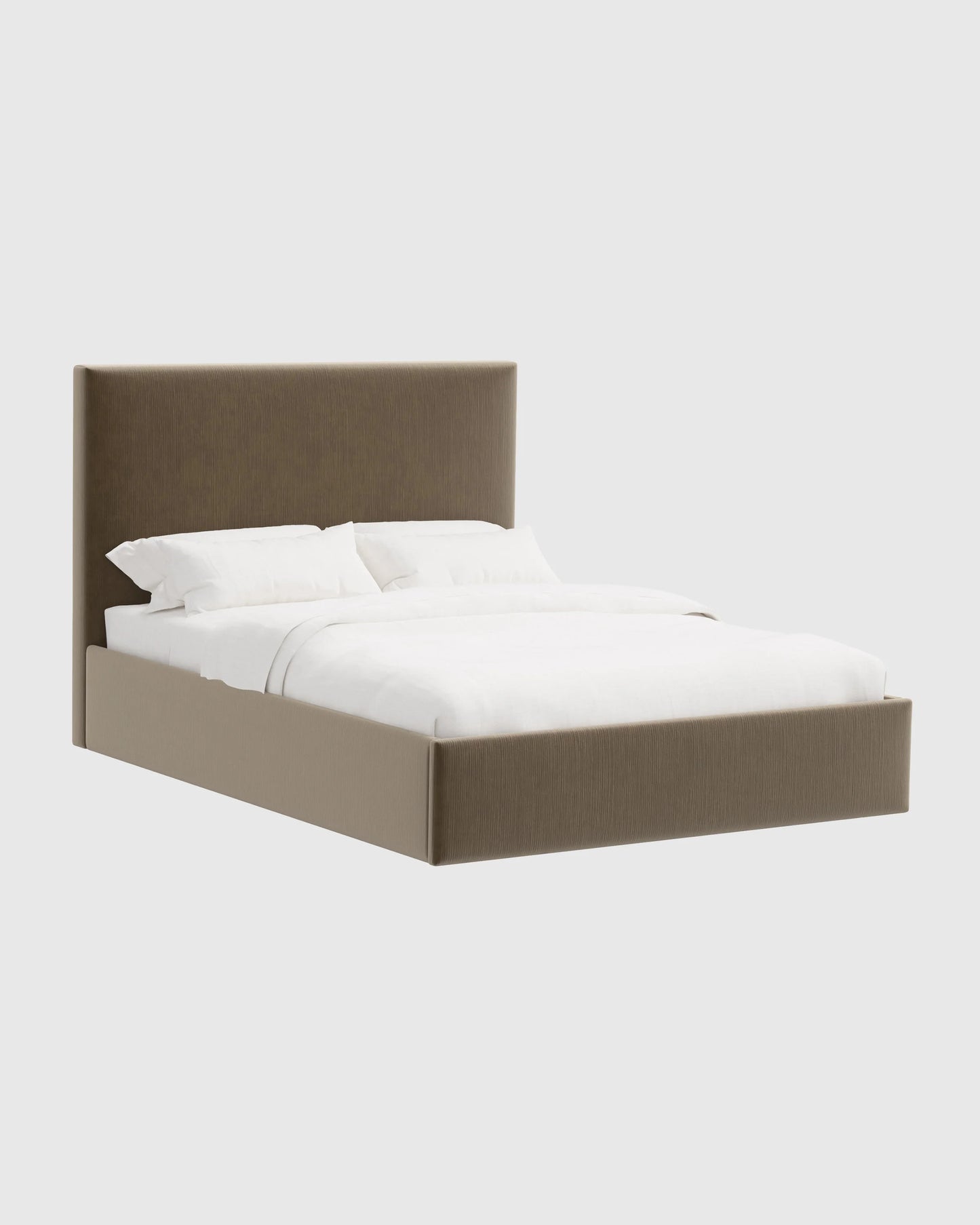 Square Bed in Performance Velvet - Full / Butterscotch