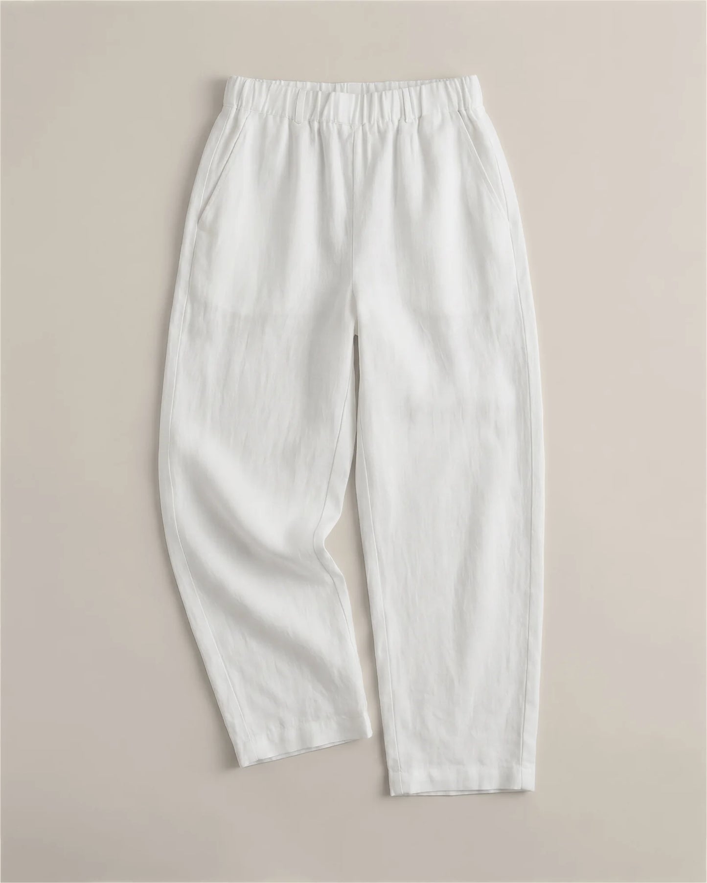 100% European Linen Pants - XS / White