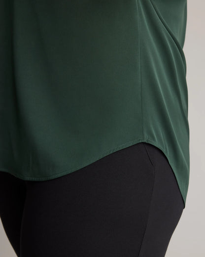 Washable Stretch Silk Dolman Sleeve Blouse - 1X / Black