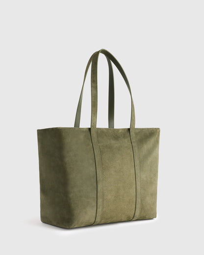 Italian Suede Everyday Tote - One Size / Whiskey